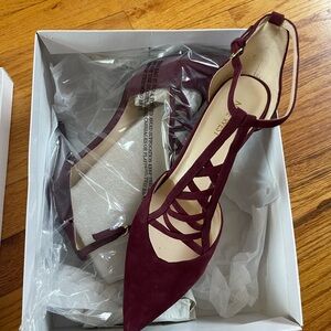 Nine West Maroon Strappy Heels